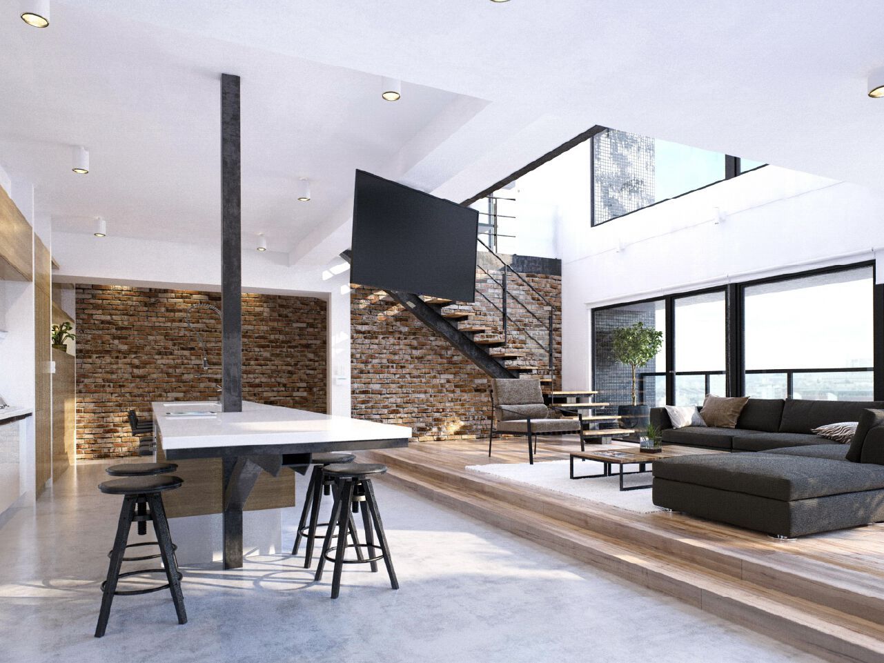 Моторизованное и регулируемое потолочное крепление для телевизора Maior LIFT ARCH-00142519 - Вид №1