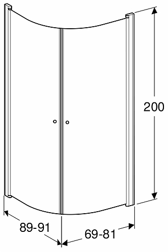 500.936.00.5 IDO Showerama 10-4 душевая стенка для круглого углового душа, IDO Showerama 10-4, матовые профили / матовое стекло, 900x700 мм  - Вид №5