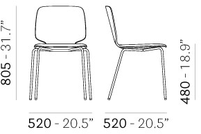 Pedrali Стул из лакированной фанеры со встроенной подушкой Babila 2710/a - Вид №1