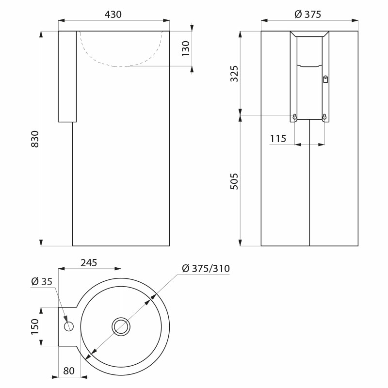 121720 Напольный умывальник REDO-T DELABIE  - Вид №1