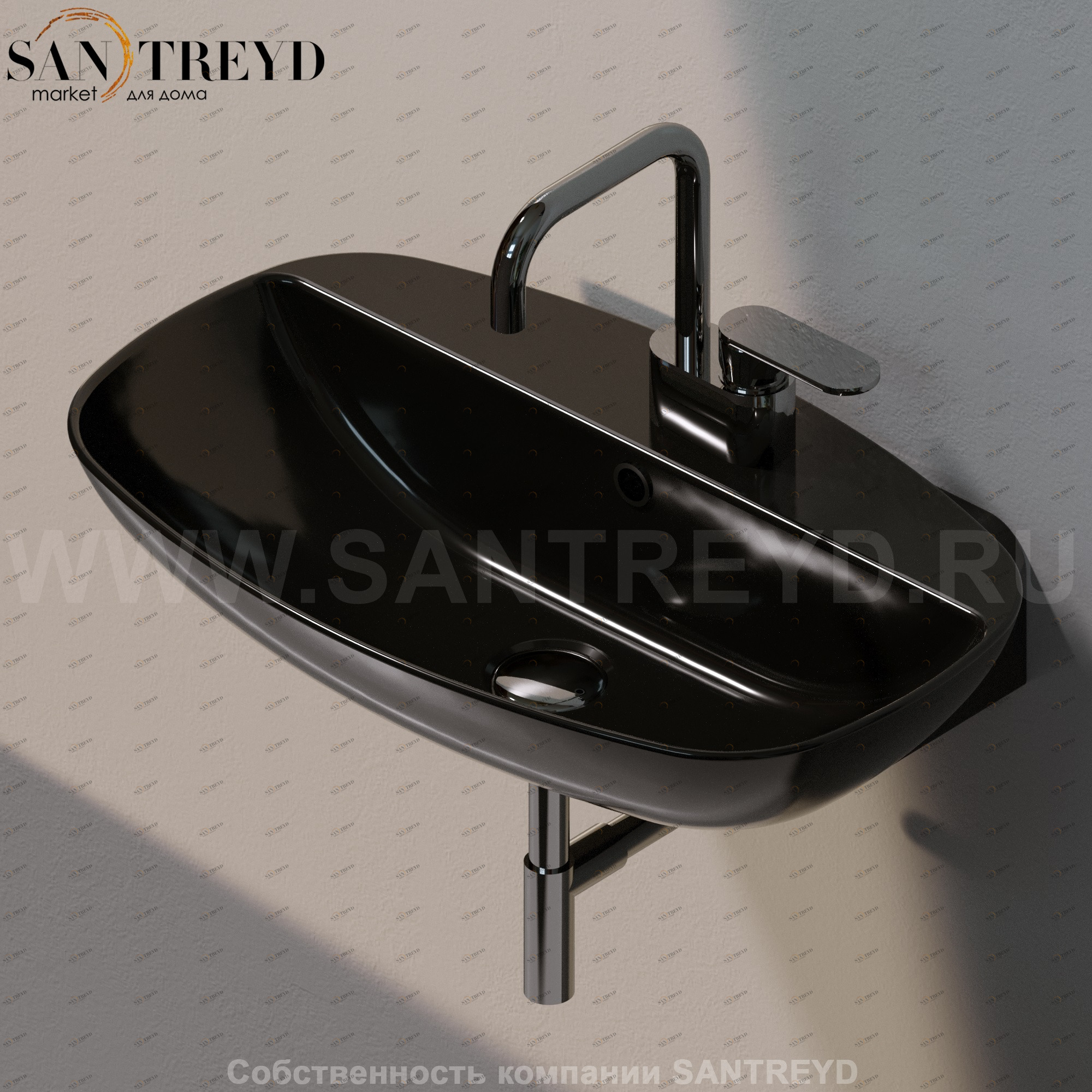 ND60PR.9017 Подвесная раковина настенная прямоугольная Ceramica Flaminia Nuda черная