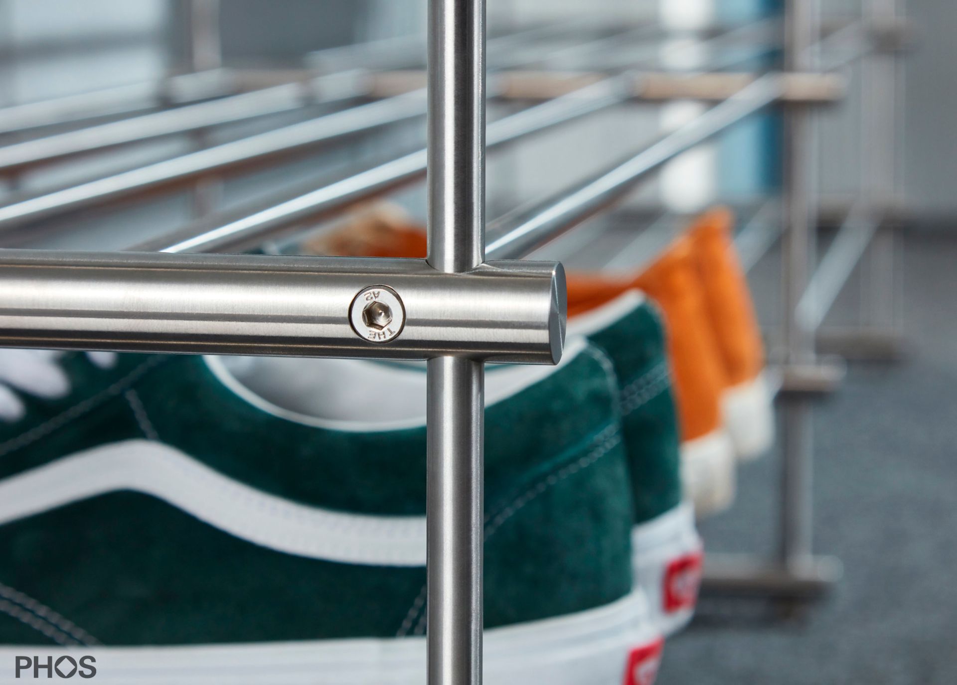 SB1200-3-Eiche Полка для обуви из дуба, 2 секции, 3 уровня, ширина 125 см. PHOS  - Вид №2