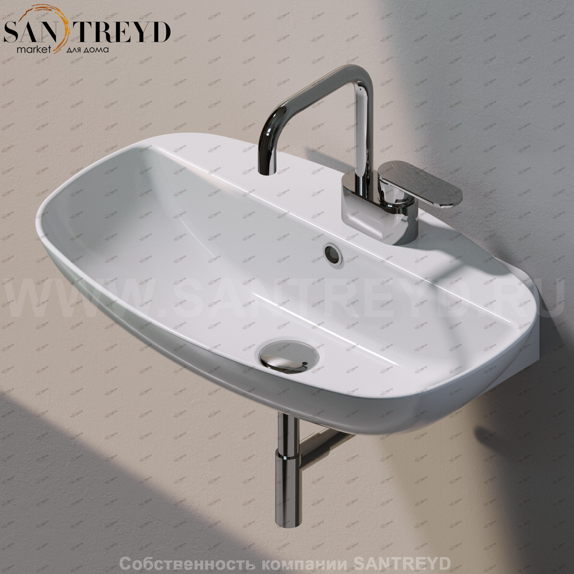 ND60PR.9016 Подвесная раковина настенная прямоугольная Ceramica Flaminia Nuda белая