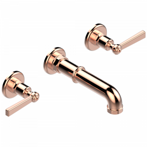 G7D-40GB Внешняя часть смесителя встраиваемого в стену для раковины на три отверстия с изливом ГОЛИАФ Thg-paris Saint Germain с рукоятками Розовое золото