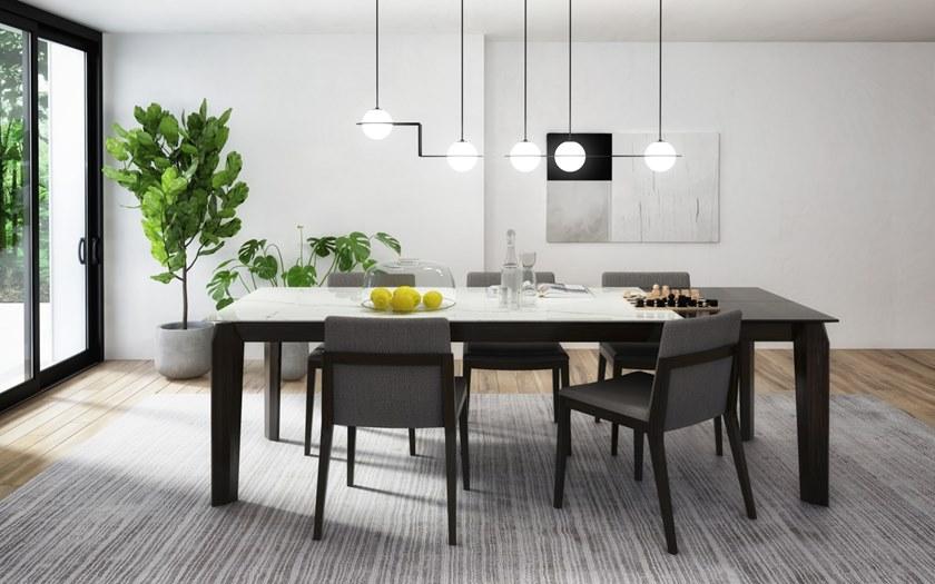 Huppé Раздвижной прямоугольный стол из ореха и стеклокерамики Magnolia 5089ectc HUPPE - Вид №2