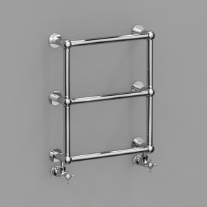 738790 Полотенцесушитель настенный в комплекте с вентилями из латуни, цвет Хромированный Kerasan RETRO Италия