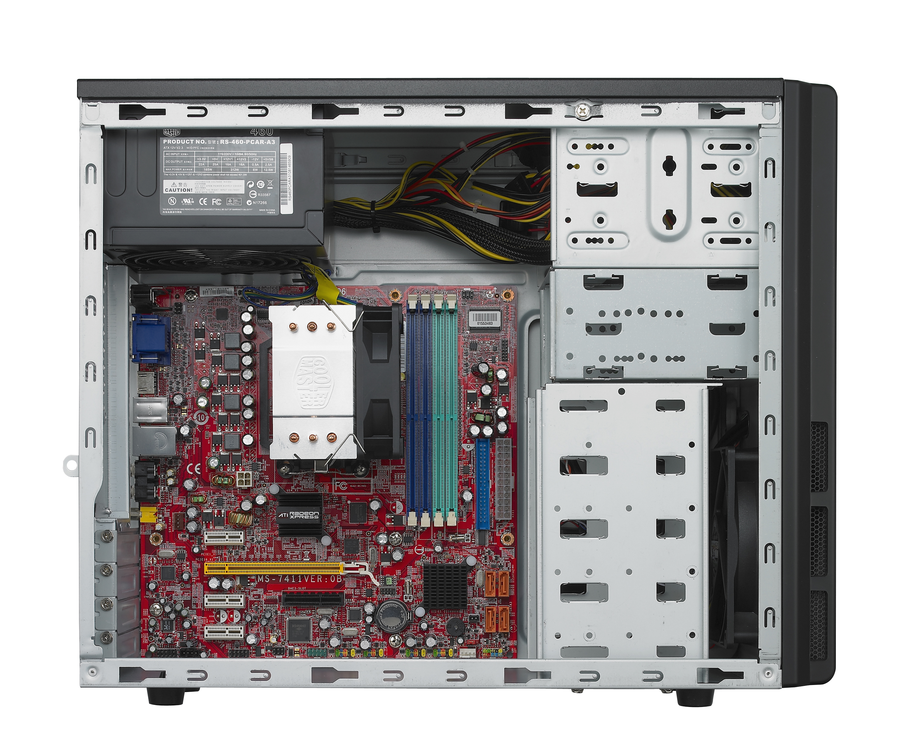 RC-342-KKN6-U3 case elite 342 black/black (2x5.25", 5+1x3.5", 1xusb3.0, 1xusb2.0, 2xaudio, 1x(120x120), w/o ps, up) matx Cooler Master Cooler Master Elite Santreyd  - Вид №2