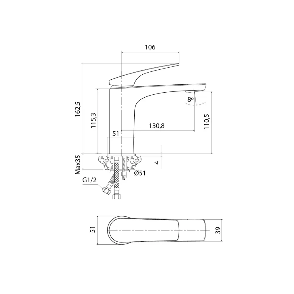 89392199 Смеситель для раковины Iddis Lahta LAHBL00i01 однорычажный цвет черный матовый STLM-1565363 - Вид №6