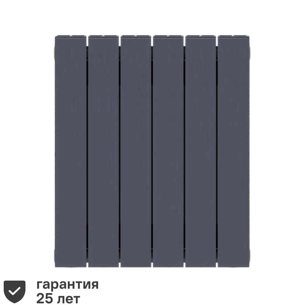 Радиатор секционный Rifar Supremo S50006RAL7012 500/90 6 секций боковое подключение биметалл серый 82560811 STLM-2193733