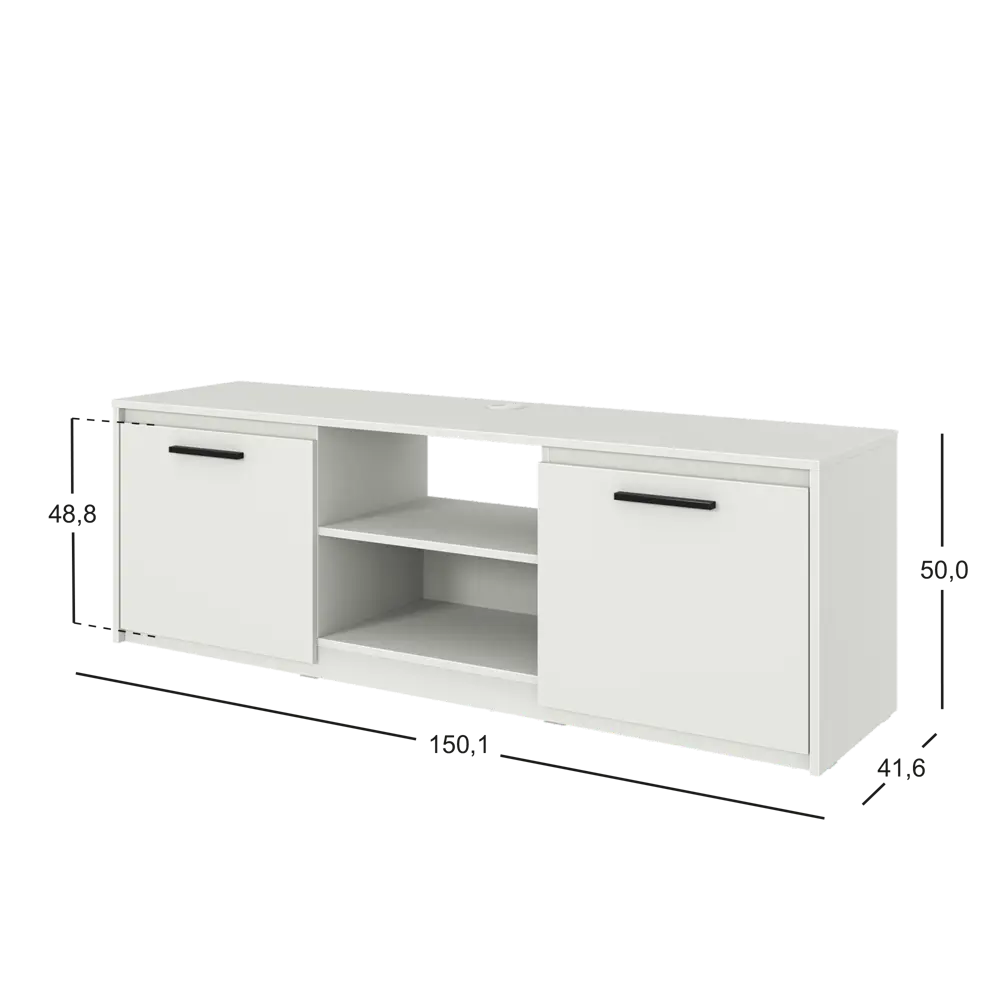 Тумба под телевизор Лион 150x50x41.6 см ЛДСП цвет белый Santreyd STLM-2197562 - Вид №6