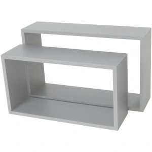 Набор настенных полок Spaceo 45x27 см/40x22 см МДФ цвет серый 2 шт