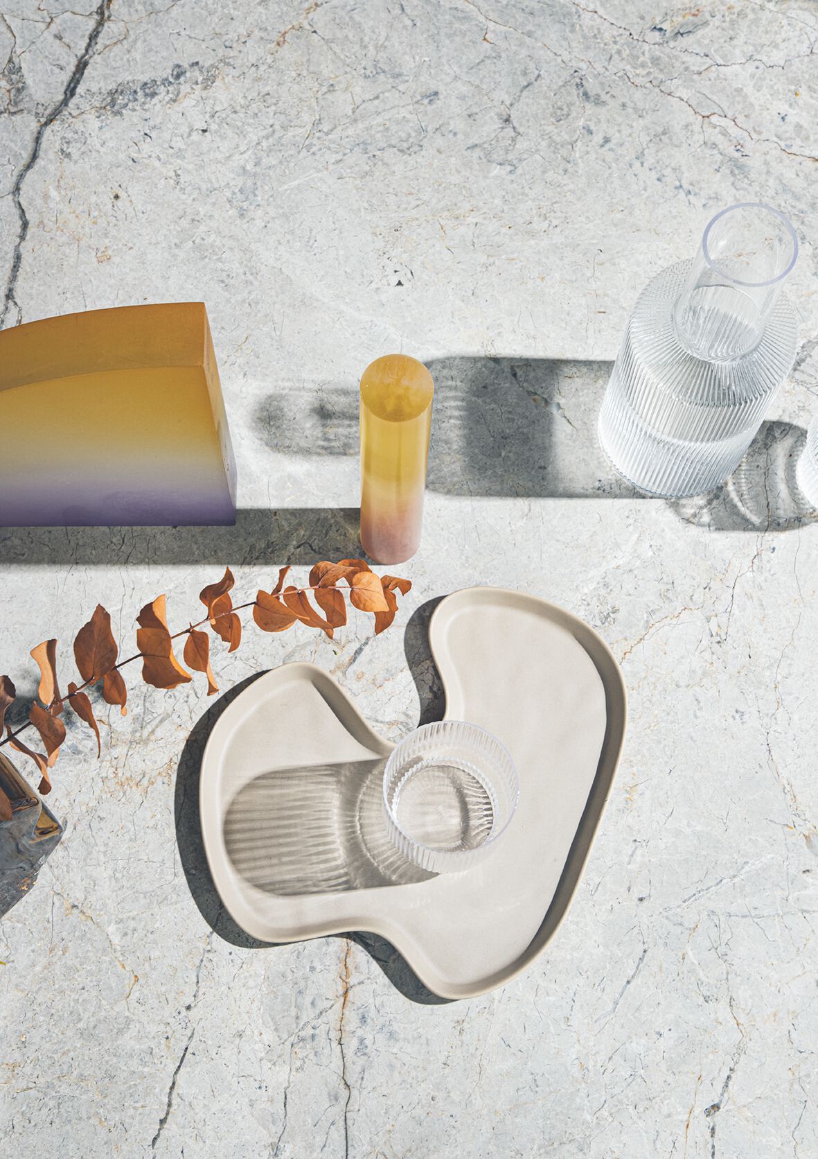 Журнальный столик из ироко и мрамора Désirée divani Dorvan ARCH-00018381 - Вид №4