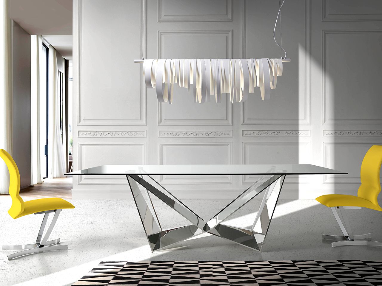 Прямоугольный стол для гостиной из стали и стекла Angel Cerda Urban Deco ARCH-00090568 - Вид №1