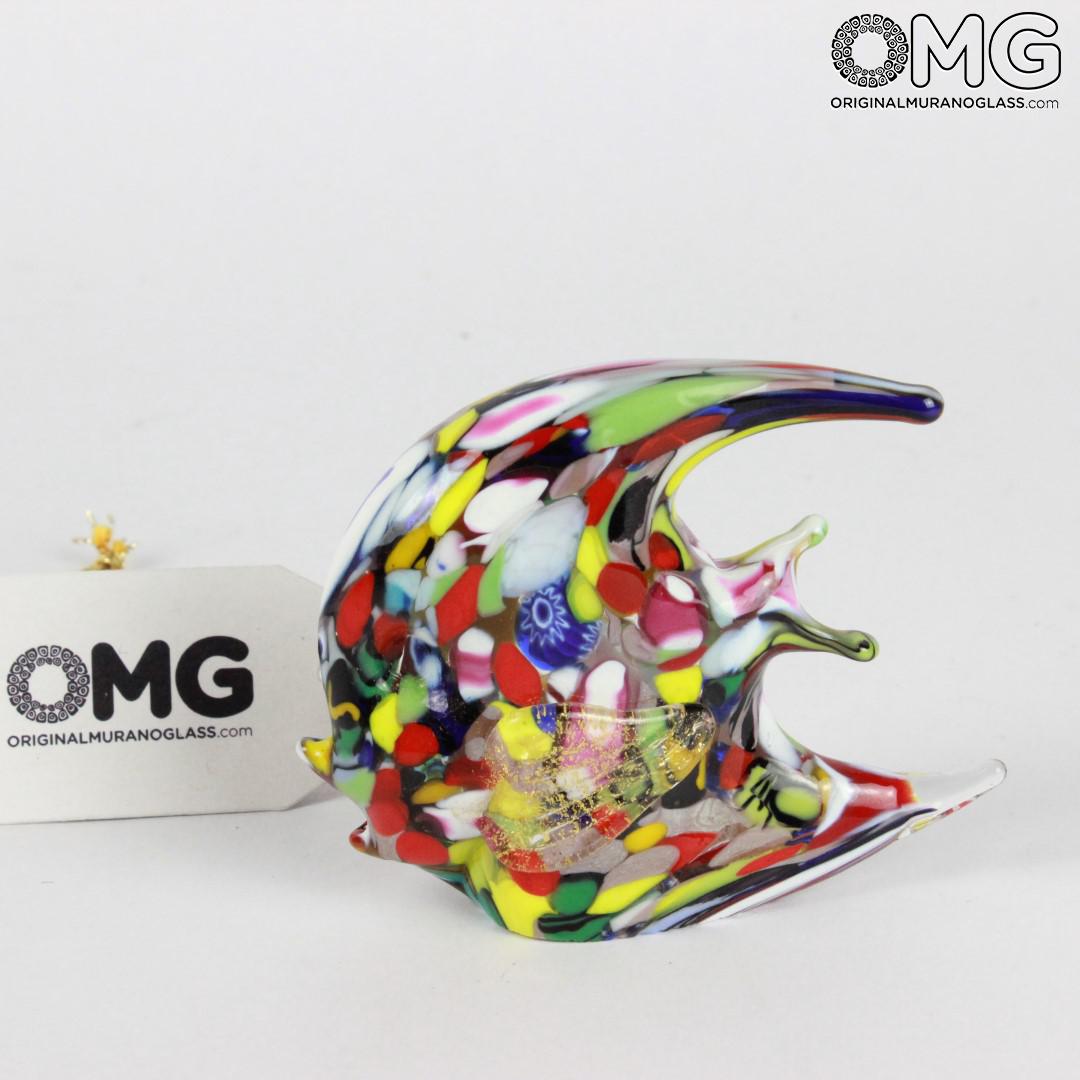 1520 ORIGINALMURANOGLASS Фигурка рыбки - муррины и золото - муранское стекло  см  - Вид №1