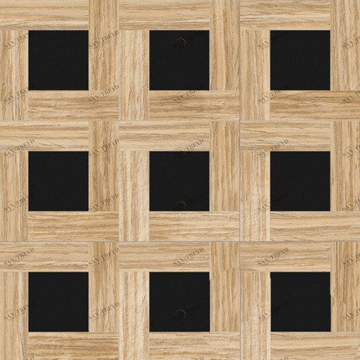 Напольное покрытие из дерева (инкрустация мраморная "nero belgio" из светлого дуба) ddBz22 rc mn Devon Devon INTARSIA Devon&Devon DDBZ22RCMN