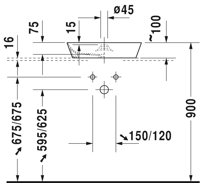 2328483200 Накладная раковина на столешницу  овальная Duravit Cape Cod - Вид №2