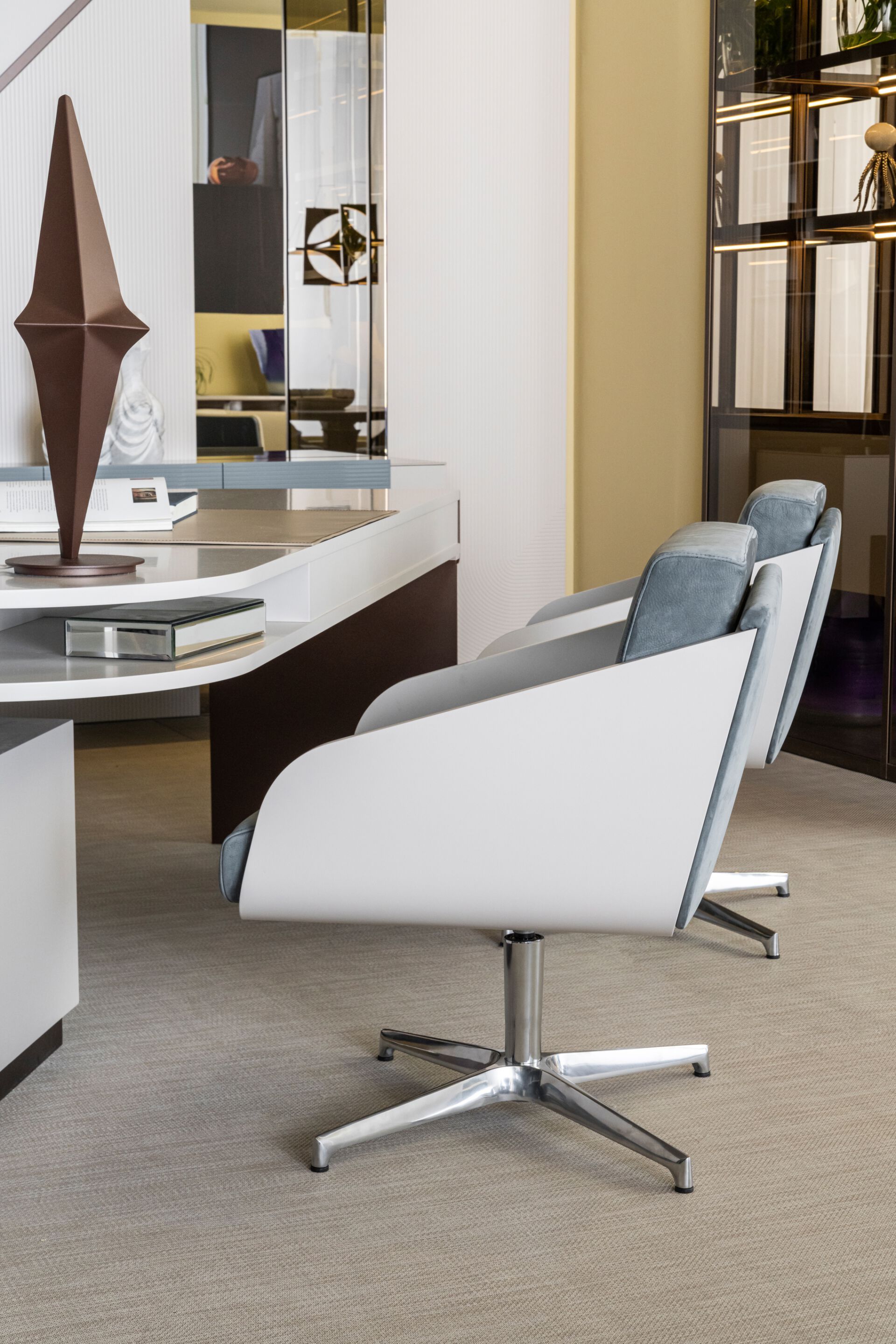 Кожаный поворотный стул с подлокотниками Bizzotto Italia ARCH-00139569 - Вид №2