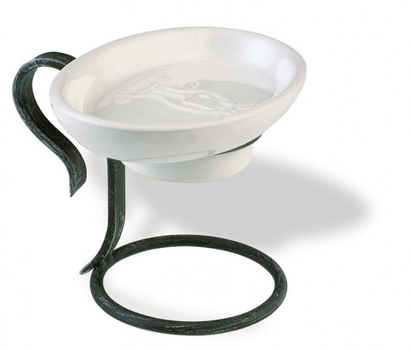 F09ap(43) Stil Haus Flora, настольная керамическая мыльница, цвет античный черный Santreyd 