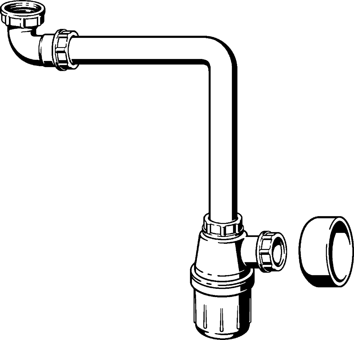 Канализационная арматура  Сифоны для умывальников и биде  Компактные сифоны с учетом нужд инвалидов VIEGA 128 913 Модель 5730 Santreyd  - Вид №1