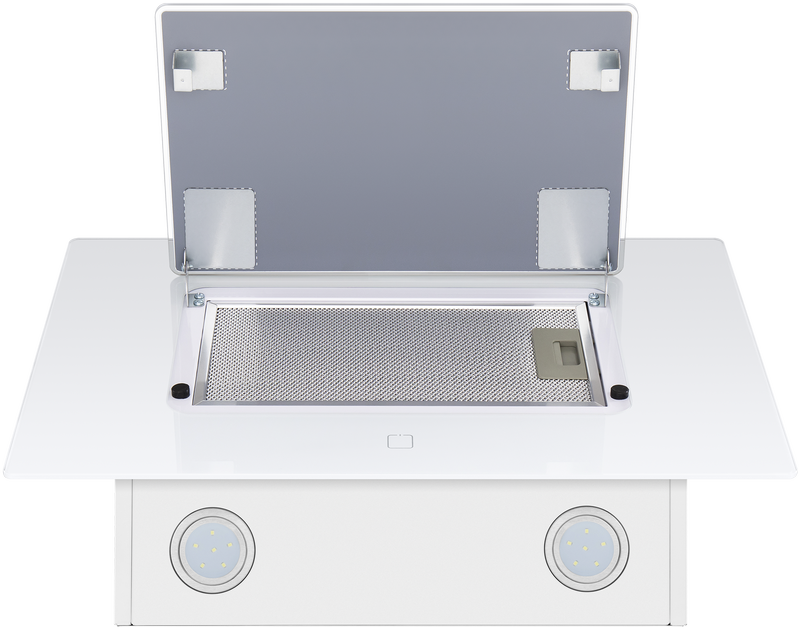 Elf 60 Glass White Вытяжка / тип: наклонная, цвет: белый• управление: сенсорное• ширина, мм: 600• полная потребляемая мощность, вт: 102• количество скоростей: 3• максимальная производительность, м3/ч: 650• диаметр воздуховода, мм: 150• площадь кухни: до 2 Santreyd  - Вид №5