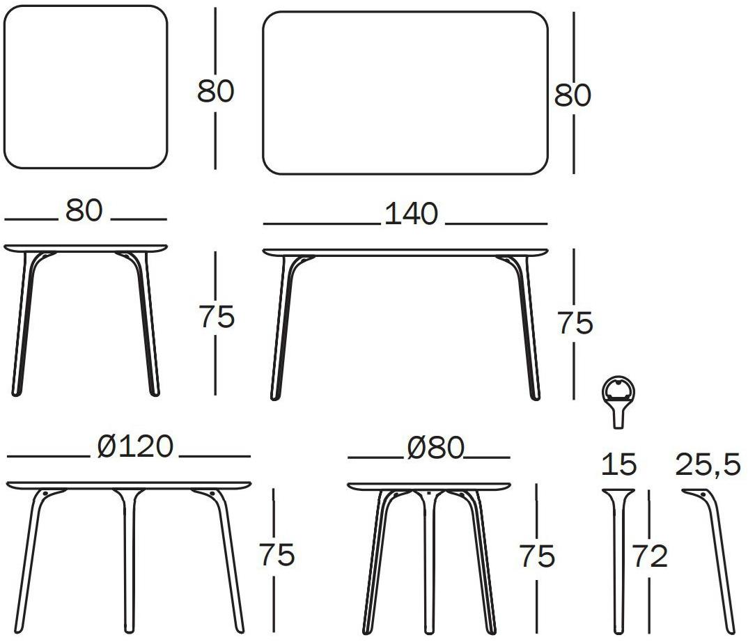Magis Садовый стол из лакированного МДФ First sun-id-1375594 - Вид №2