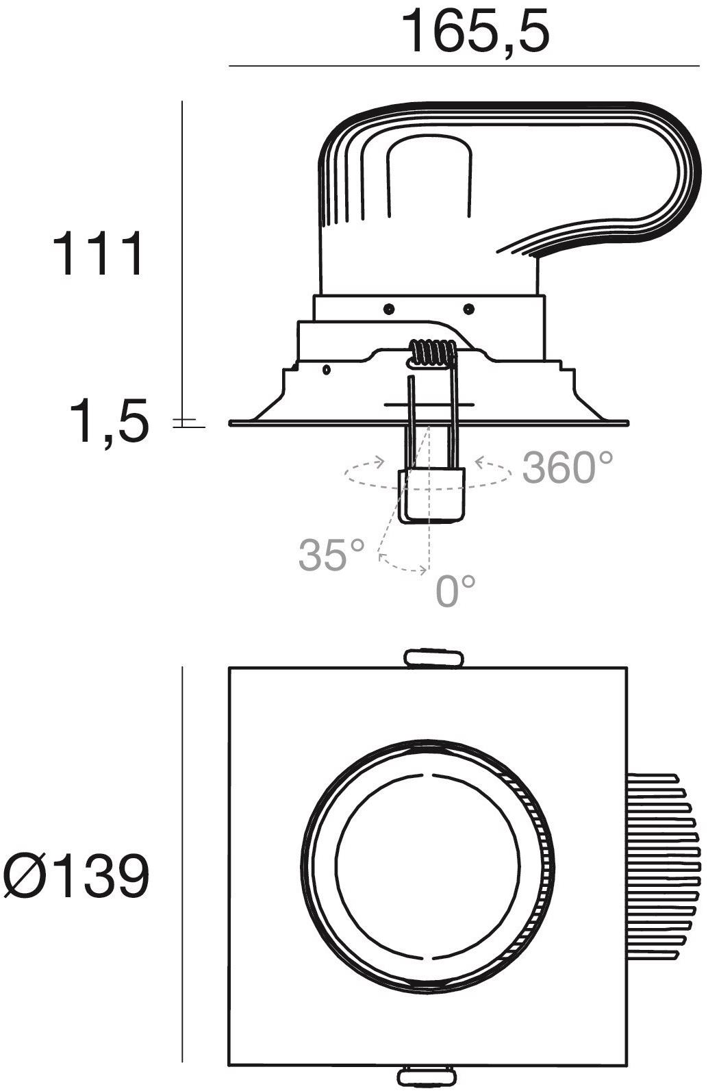 Linea Light Group Регулируемый встраиваемый светодиодный светильник из алюминия sun-id-1475069 - Вид №4