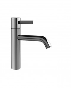 A704WF  Смеситель для раковины на 1 отверстиевылет 12,6 см ручка ограничитель потока воды до 5 л/мин при 3 бар подводка без донного клапана Fantini Rubinetti AF/21 НЕРЖАВЕЮЩАЯ СТАЛЬ