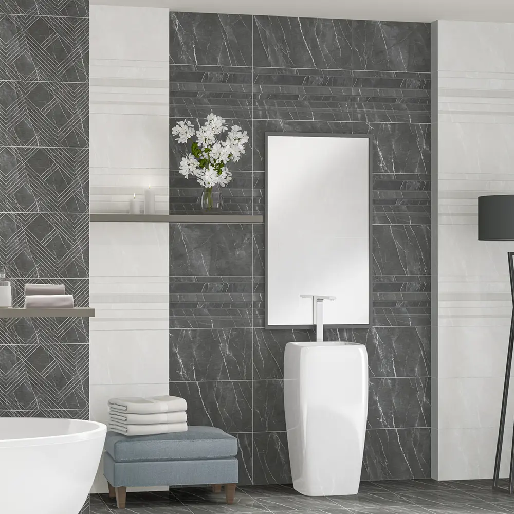 Настенная плитка Azori Hygge Grey в стиле серого бетона 31.5x63 см 82825301