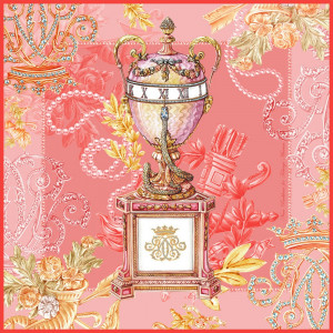 10633889 МД Нины Ручкиной Платок сувенирный 90*90 см "Яйцо герцогини Мальборо" (100% шёлк) Шелк