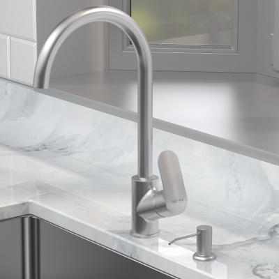 F8007D11 набор 2в1: смеситель для кухни диспенсер сатин шт. AM.PM Like