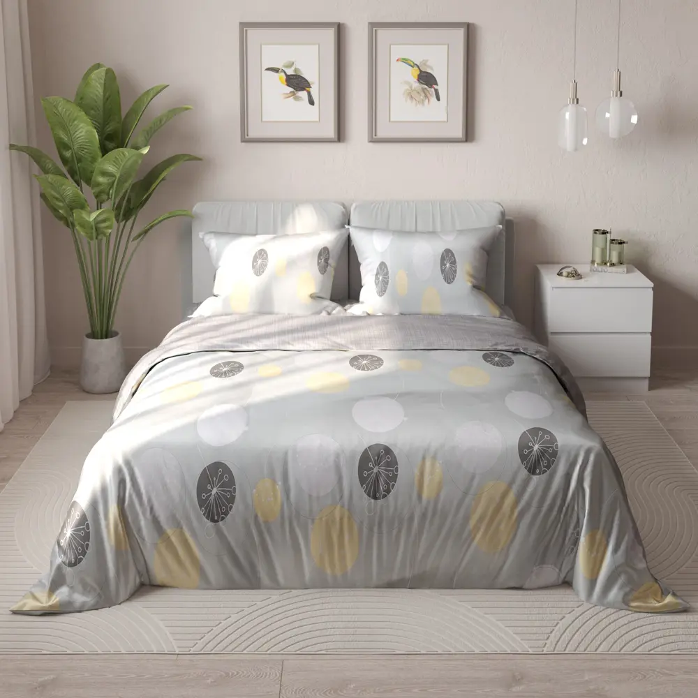 Комплект постельного белья Amore Mio Венто двуспальный сатин разноцветный STLM-2210023