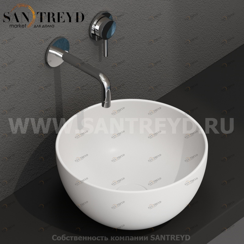 B6T30BO Накладная раковина на столешницу  круглая Ceramica Globo T-EDGE