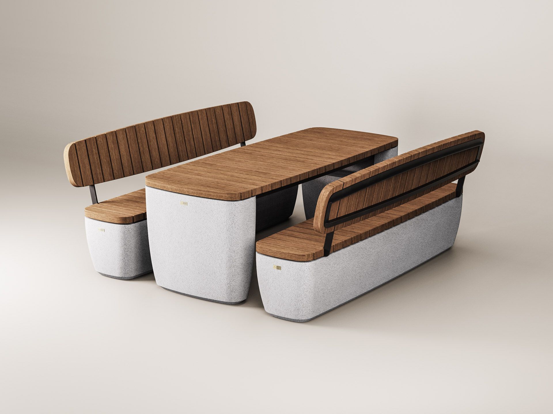 Прямоугольный стол для общественных мест из бетона и дерева Kremen ARCH-00055578 - Вид №9