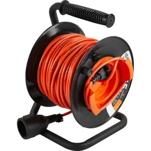 Удлинитель на катушке Защита Про 1 розетка без заземления 2x1 мм 35 м цвет оранжево-черный