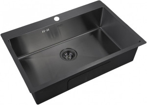 Мойка кухонная ZorG Inox R PVD 7551 GRAFIT из нержавеющей стали, графит