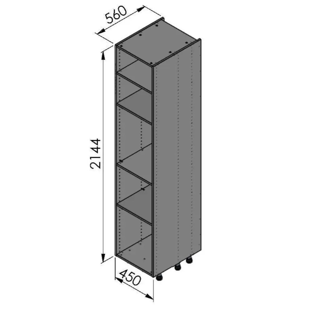 Konsensa Шкаф-колонна белый для кухни 45×215×56 см с регулируемыми полками 89410789 STLM-1572261 - Вид №4
