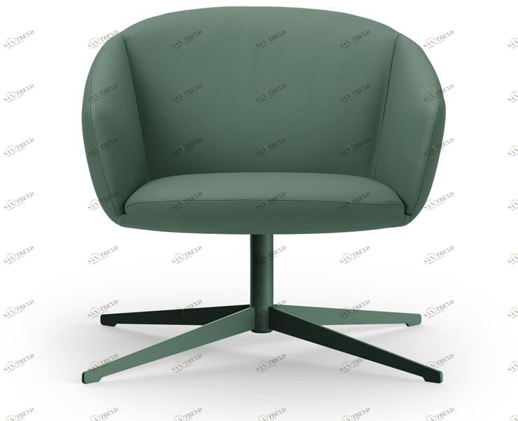 True Design Кожаное кресло с 4 спицами и подлокотниками Not sun-id-1380071