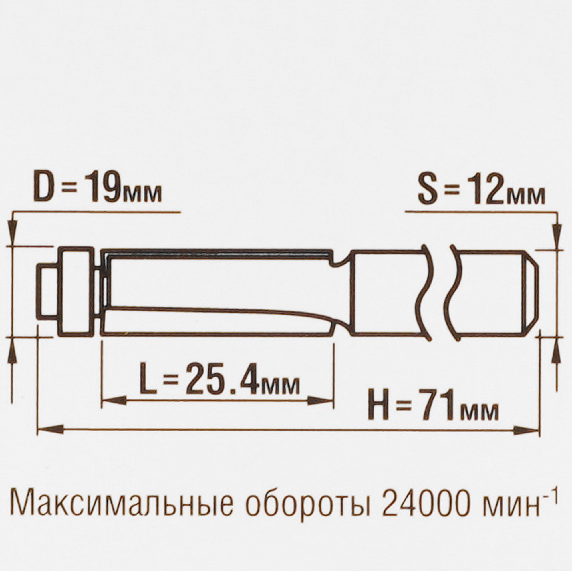 Фреза ЗУБР 28727-19-25.4-12 5306785 STDN-0045238 - Вид №3