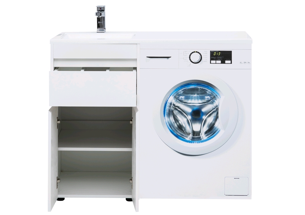 Тумба с раковиной Aquanet Токио 110 L белый (напольная, 1 ящик, 2 дверцы) 0023774400235497 - Вид №10