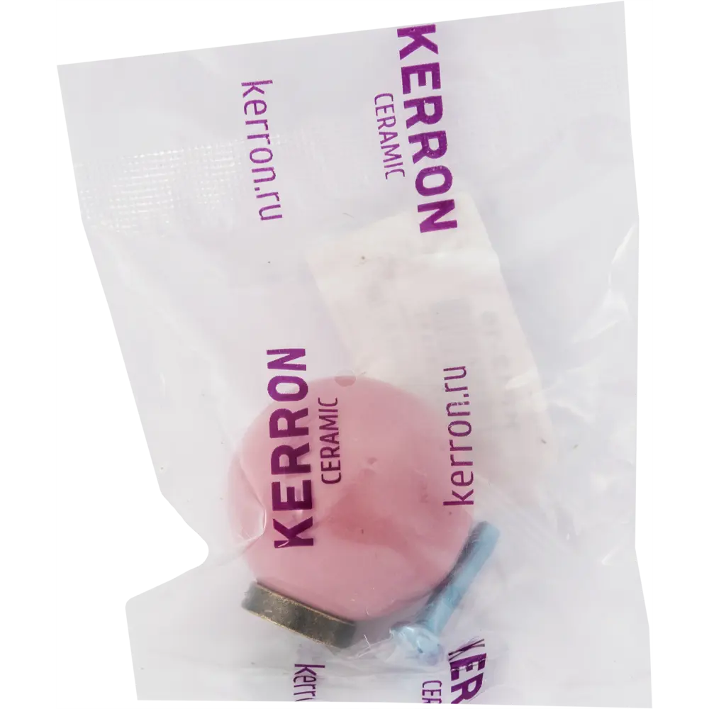Мебельная ручка-кнопка KF12-16, керамика, цвет розовый 82482941 STLM-2105929 KERRON  - Вид №3