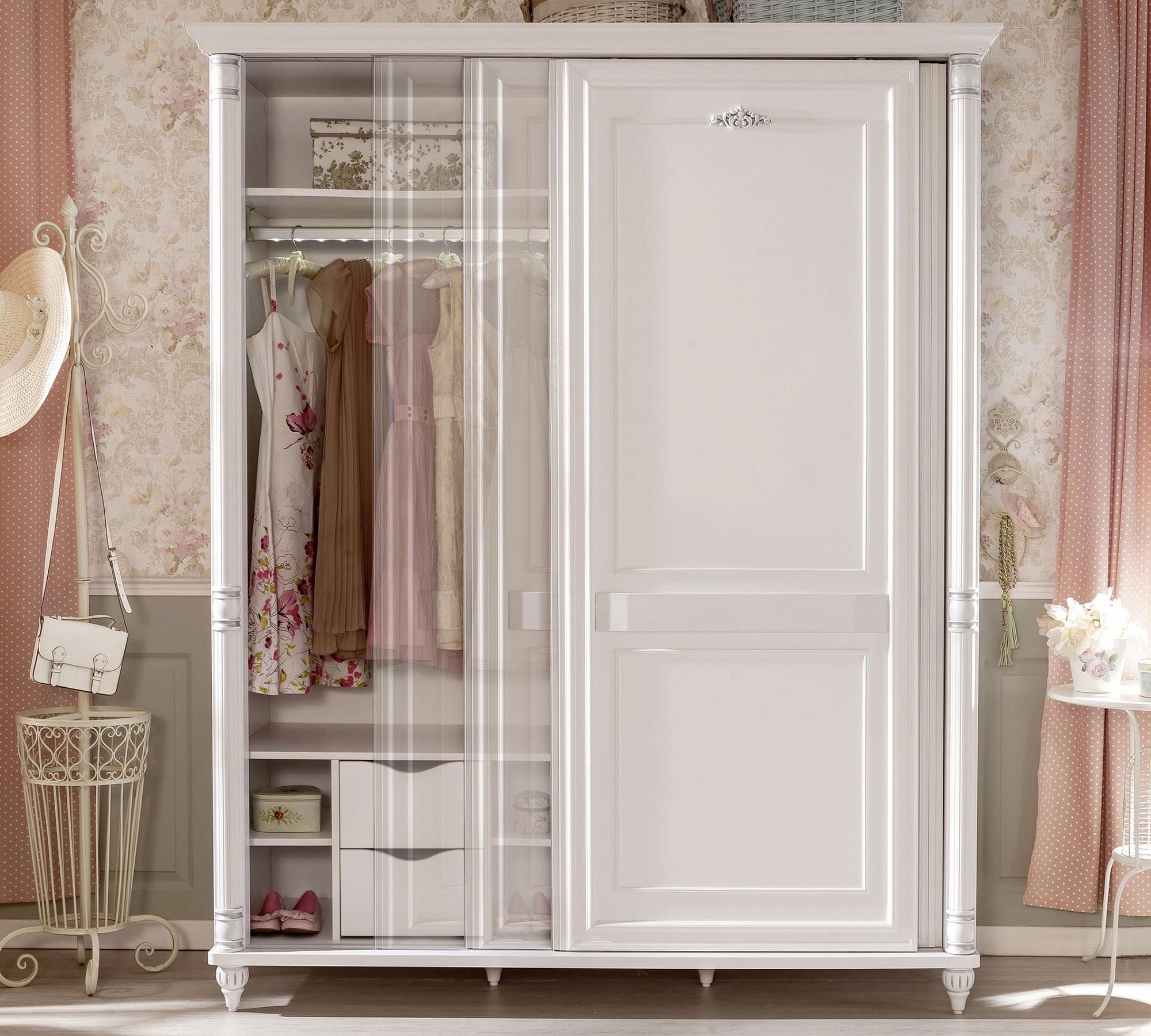 Шкаф-купе белый двухдверный Romantic CILEK ROMANTIC 00-3832628 Белый Santreyd - Вид №3