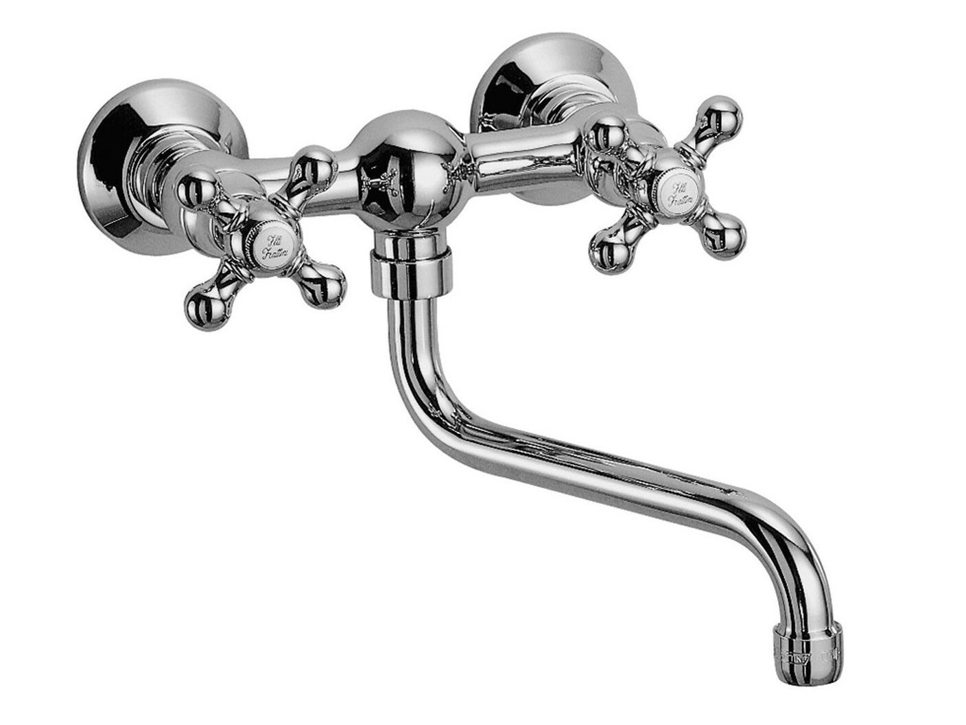 Настенный смеситель для кухни с 2 отверстиями и поворотным изливом Rubinetterie Frattini Dedra ARCH-00121679