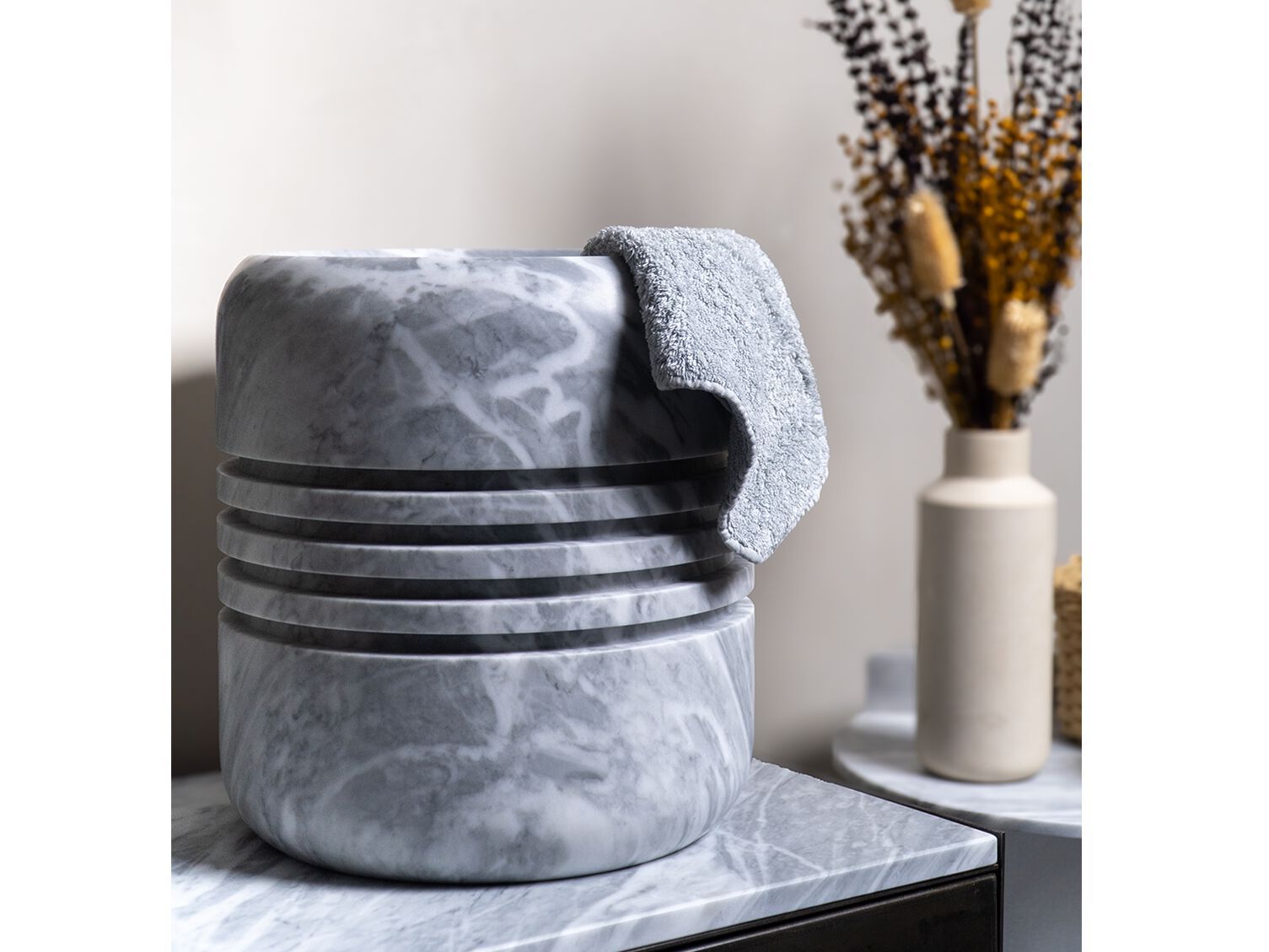 Круглая раковина из серого мрамора Maami Home EME ARCH-00099620