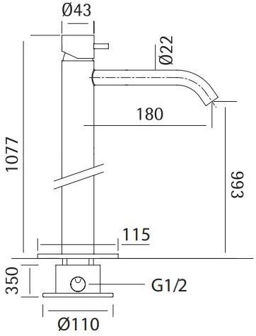 Quadrodesign Смеситель для умывальника, однорычажный, напольный Source sun-id-1402357 - Вид №2