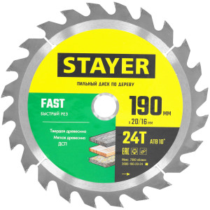 Диск пильный STAYER 3680-190-20-24_z01 9107326