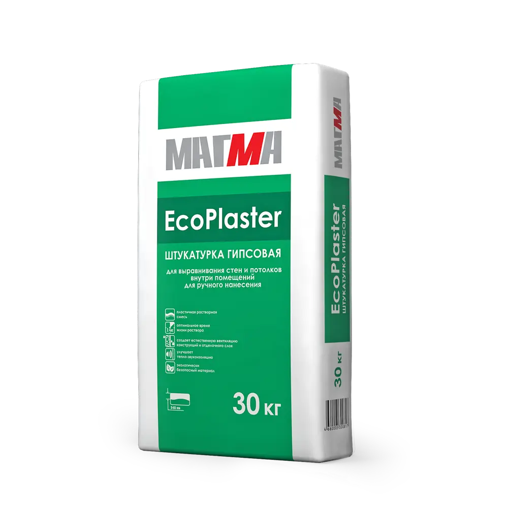 Штукатурка гипсовая Магма Eco Plaster 30 кг Eсo Plaster STLM-2193591