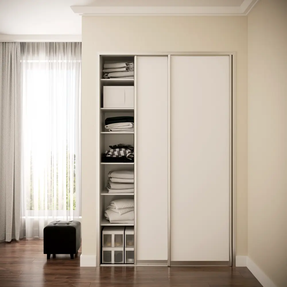 Дверь-купе KONSENSA 225.5x60.4 см МДФ цвет белый профиль матовое серебро STLM-2004791 - Вид №9