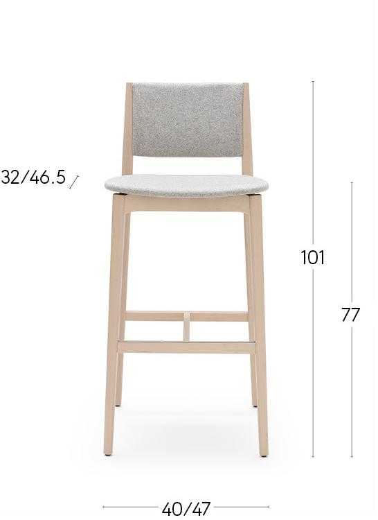 Billiani Табурет из бука и ткани Blazer 234 - Вид №2