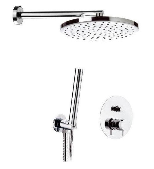 TX615ZO-15 Daniel Tokyo, душ. комплект: верх. душ с кронш., встройка, руч. душ с держ., шланг, цвет черный мат Santreyd