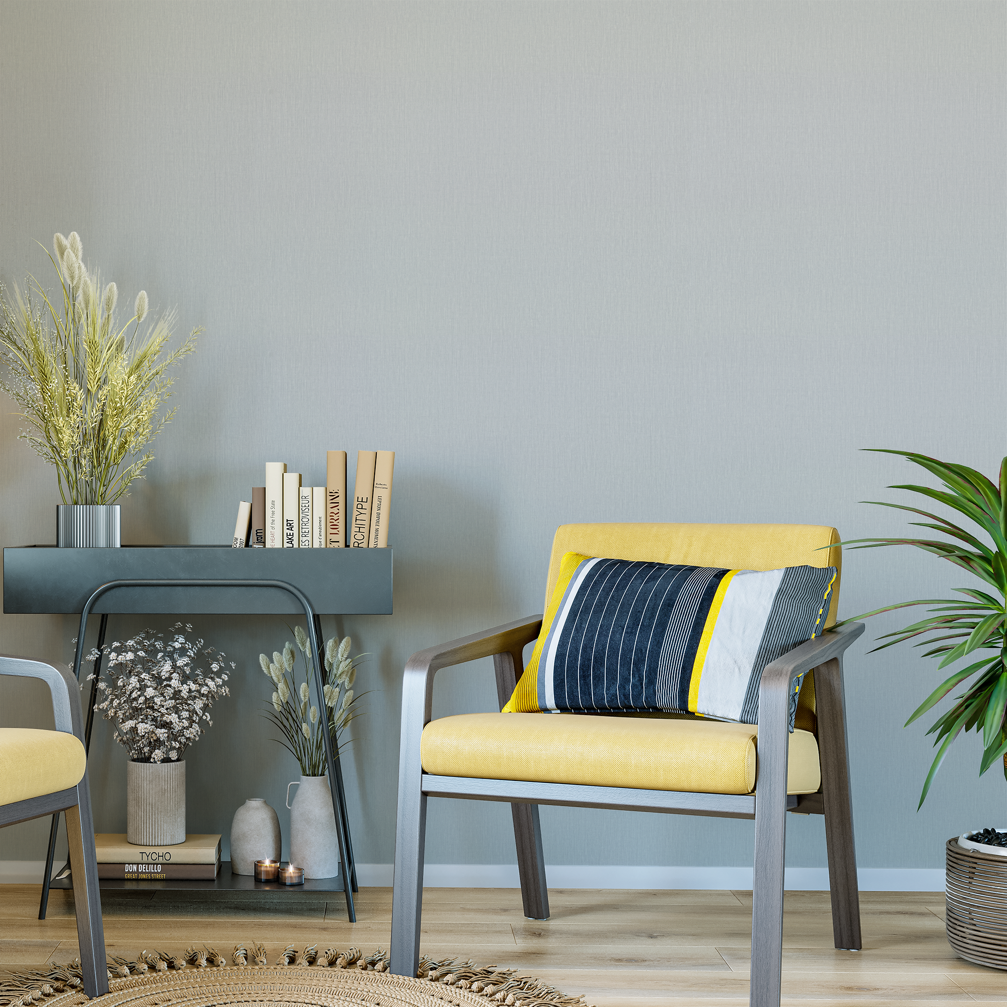 Флизелиновые обои ПАЛИТРА Polynesia серые структурные 1.06 м 85633425 STLM-0064742 - Вид №2